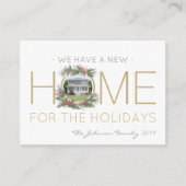 新しいホームフォトクリスマスリースの住所の変更 エンクロージャーカード (正面)