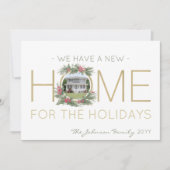 新しいホームフォトクリスマスリースの住所の変更 シーズンカード (正面)