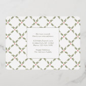 新しいホームフォトクリスマスリースの住所の変更 箔シーズンカード (裏面)