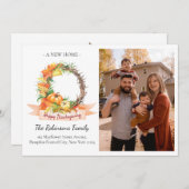 新しいホームフォトサンクスギビングかぼちゃを移動 案内状 (正面/裏面)