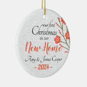 新しいホームフォトスクリプトの初めてのクリスマスエレガント セラミックオーナメント (右)