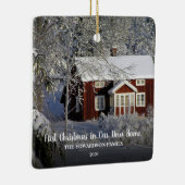 新しいホームフォトファミリーの初めてのクリスマス セラミックオーナメント (右)