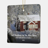 新しいホームフォトファミリーの初めてのクリスマス セラミックオーナメント (左)