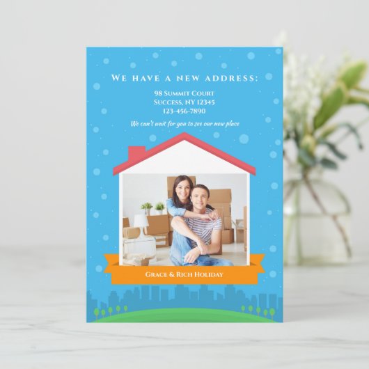 新しいホームフォトフレームのアナウンス 案内状 (スタンド正面)