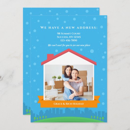 新しいホームフォトフレームのアナウンス 案内状 (正面/裏面)