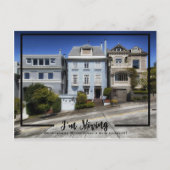 新しいホームフォトブラックフレーム私が移動中のお知らせ 案内ポストカード (正面)