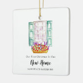 新しいホームフォト初めてのクリスマスのカスタム セラミックオーナメント (左)