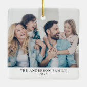 新しいホームフォト初めてのクリスマスのカスタム セラミックオーナメント (裏面)