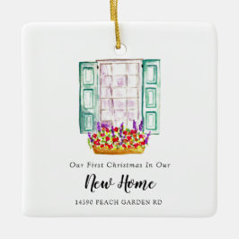 新しいホームフォト初めてのクリスマスのカスタム セラミックオーナメント