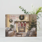 新しいホームフォト初めてのクリスマスアットニューネスト シーズンカード (スタンド正面)