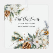 新しいホームフォト初めてのクリスマスオーナメント メタルオーナメント (正面)