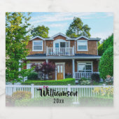 新しいホームフォト年引っ越し祝いパーティークライアントの贈り物 スパークリングワインラベル (シングルラベル)