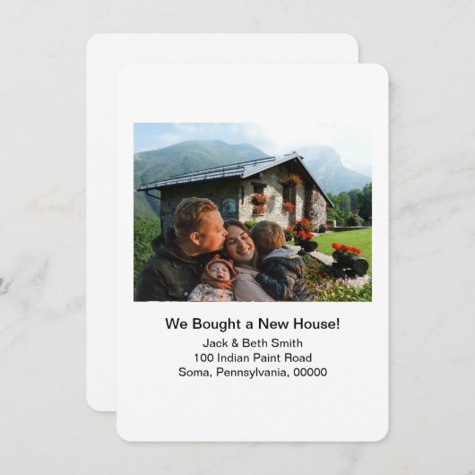 新しいホームフォト引っ越しましたの発表 招待状 (正面/裏面)