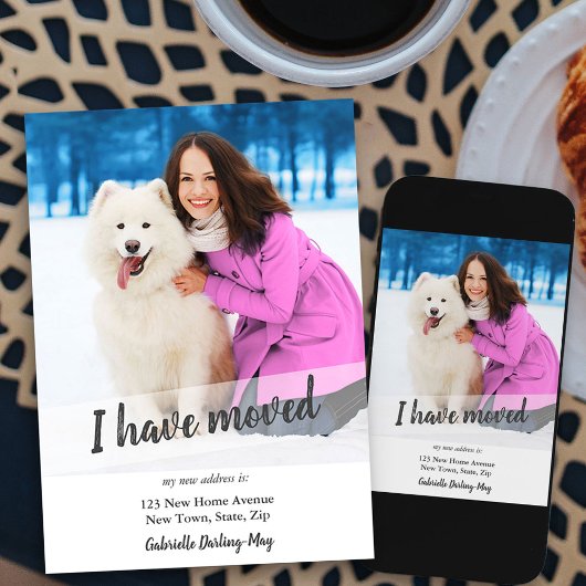 新しいホームフォト移動したブラシスクリプトオーバーレイ 案内状