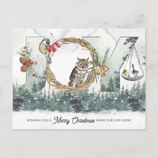 新しいホームフォレストからの喜び自然アドレスの変更 シーズンポストカード (正面)