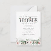 新しいホームフローラのアドレス変更の移動 ノートカード (正面)