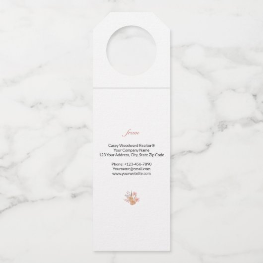 新しいホームフローラの水彩おめでとう ボトルネックタグ (裏面)