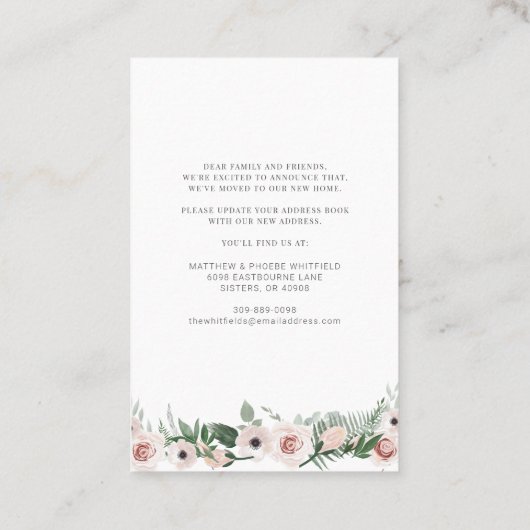 新しいホームフローラアドレスの変更のお知らせ 名刺 (裏面)