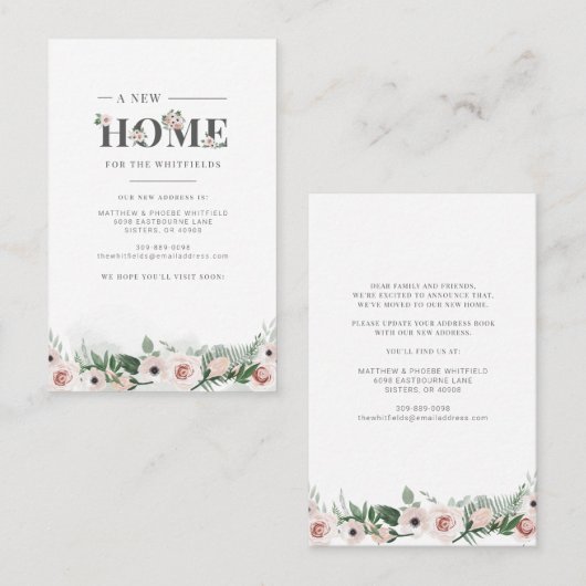 新しいホームフローラアドレスの変更のお知らせ 名刺 (正面/裏面)