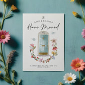 新しいホームブルーウォーターカラードアワイルドフラワーフローラ 案内状