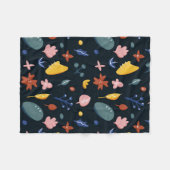 新しいホームプレゼント |シームレスな抽象芸術フローラ フリースブランケット (正面(横))