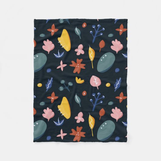 新しいホームプレゼント |シームレスな抽象芸術フローラ フリースブランケット (正面)