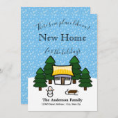 新しいホームホリデーカードのような場所はない 招待状 (正面/裏面)