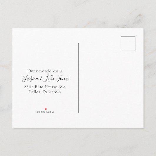 新しいホームホリデーズアドレス通知クリスマスを移動 案内ポストカード (裏面)