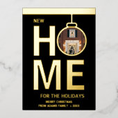 新しいホームホリデーズクリスマスフォトエレガントカード 箔シーズンカード (正面)