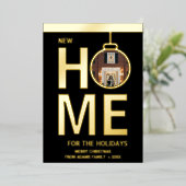 新しいホームホリデーズクリスマスフォトエレガントカード 箔シーズンカード (立ち正面)