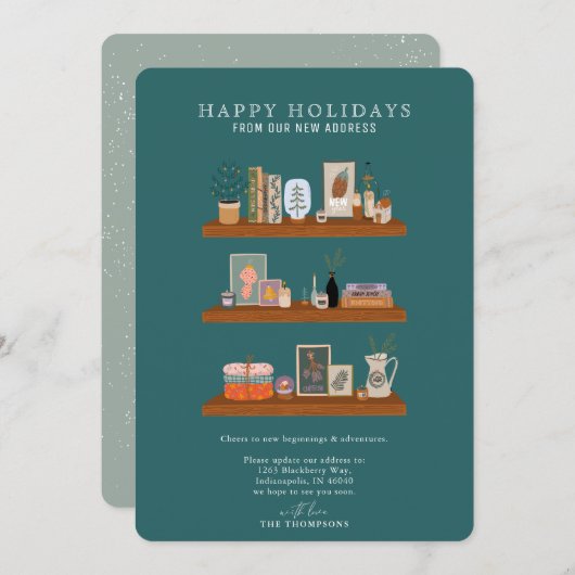新しいホームホリデーズシェルフグリーンムービングアナウンス シーズンカード (正面/裏面)
