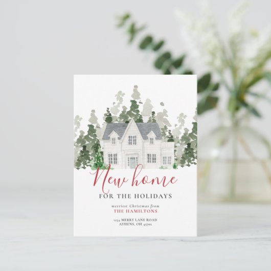 新しいホームホリデー住所の変更のお知らせ ポストカード (スタンド正面)