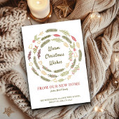 新しいホームホリーとパインからのクリスマスの願い 案内状