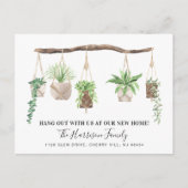 新しいホームボホプラントウォーターカラーファミリームービング 案内ポストカード (正面)