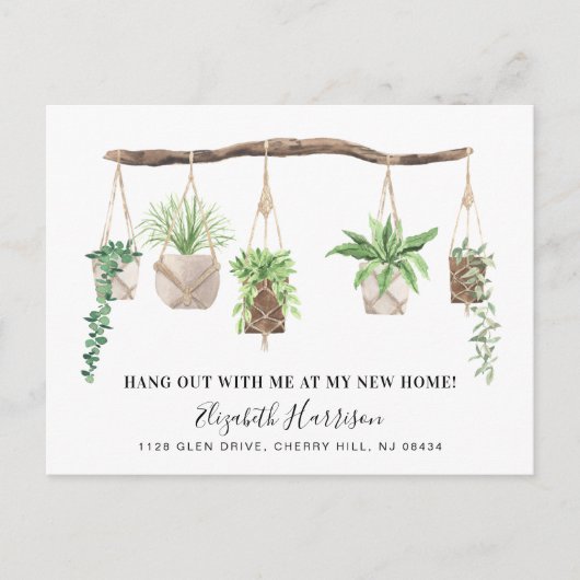 新しいホームボホプラントウォーターカラームービング 案内ポストカード (正面)