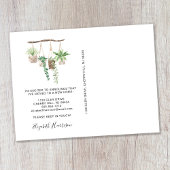 新しいホームボホプラントウォーターカラームービング 案内ポストカード