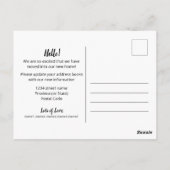 新しいホームミニマモダンリストの住所の変更 ポストカード (裏面)