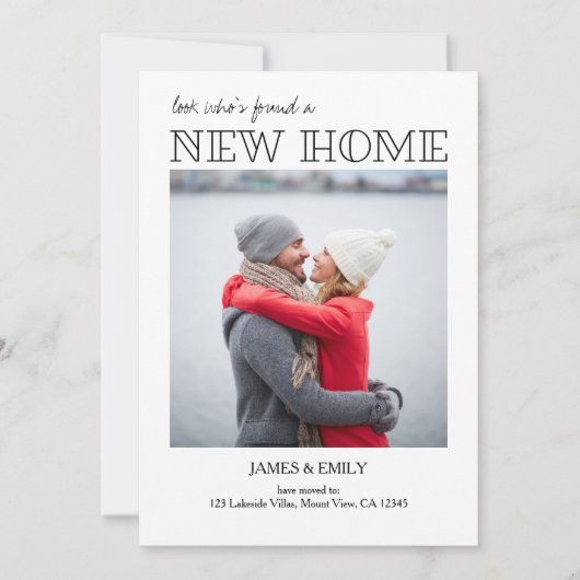 新しいホームミニマリストの写真の移動アナウンス 案内状 (正面)