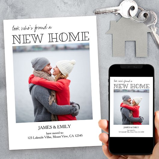 新しいホームミニマリストの写真の移動アナウンス 案内状