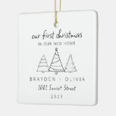 新しいホームミニマリストの私たちの初めてのクリスマス セラミックオーナメント (左)