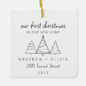 新しいホームミニマリストの私たちの初めてのクリスマス セラミックオーナメント (正面)