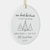 新しいホームミニマリストの私たちの初めてのクリスマス セラミックオーナメント (右)