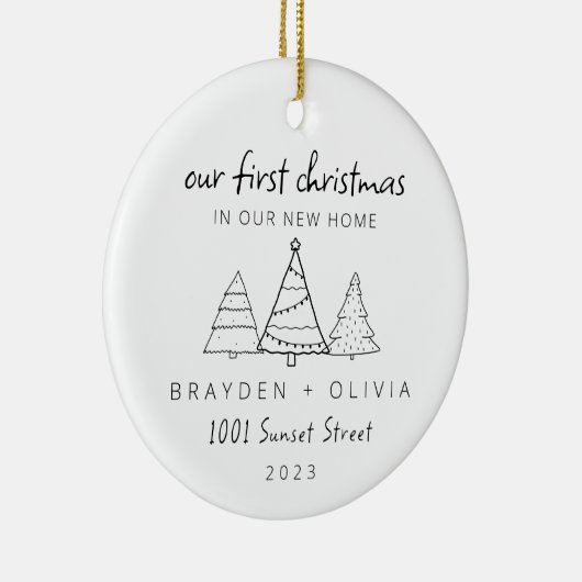 新しいホームミニマリストの私たちの初めてのクリスマス セラミックオーナメント (右)