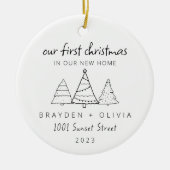 新しいホームミニマリストの私たちの初めてのクリスマス セラミックオーナメント (正面)