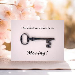 新しいホームミニマルアドレス古い鍵オンピンク ポストカード