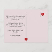 新しいホームミニマルアドレス古い鍵オンピンク 案内ポストカード (裏面)