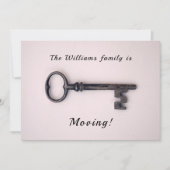 新しいホームミニマルアドレス古い鍵オンピンク 案内状 (正面)