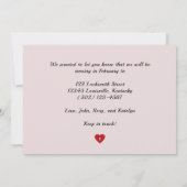 新しいホームミニマルアドレス古い鍵オンピンク 案内状 (裏面)