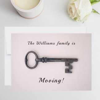 新しいホームミニマルアドレス古い鍵オンピンク 案内状