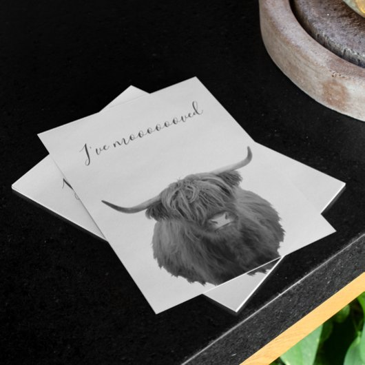 新しいホームムービングアナウンスハイランドカウズ 案内ポストカード